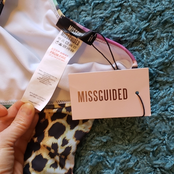 Brand New Missguided Animal Print Swimsuit Size 0 - Picture 4 of 7